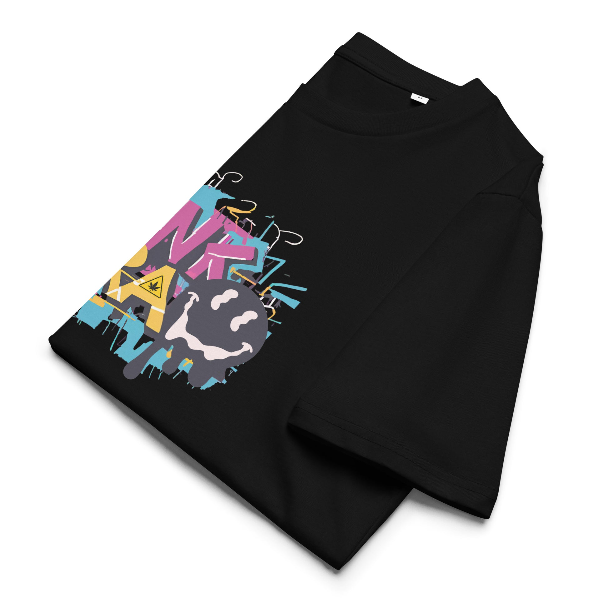 Front Folded Lavender Color Organic Cotton T-Shirt featuring a unique cannabis-inspired graphic, that reads "DANK ERA". Designed for /Stoner Streetwear.